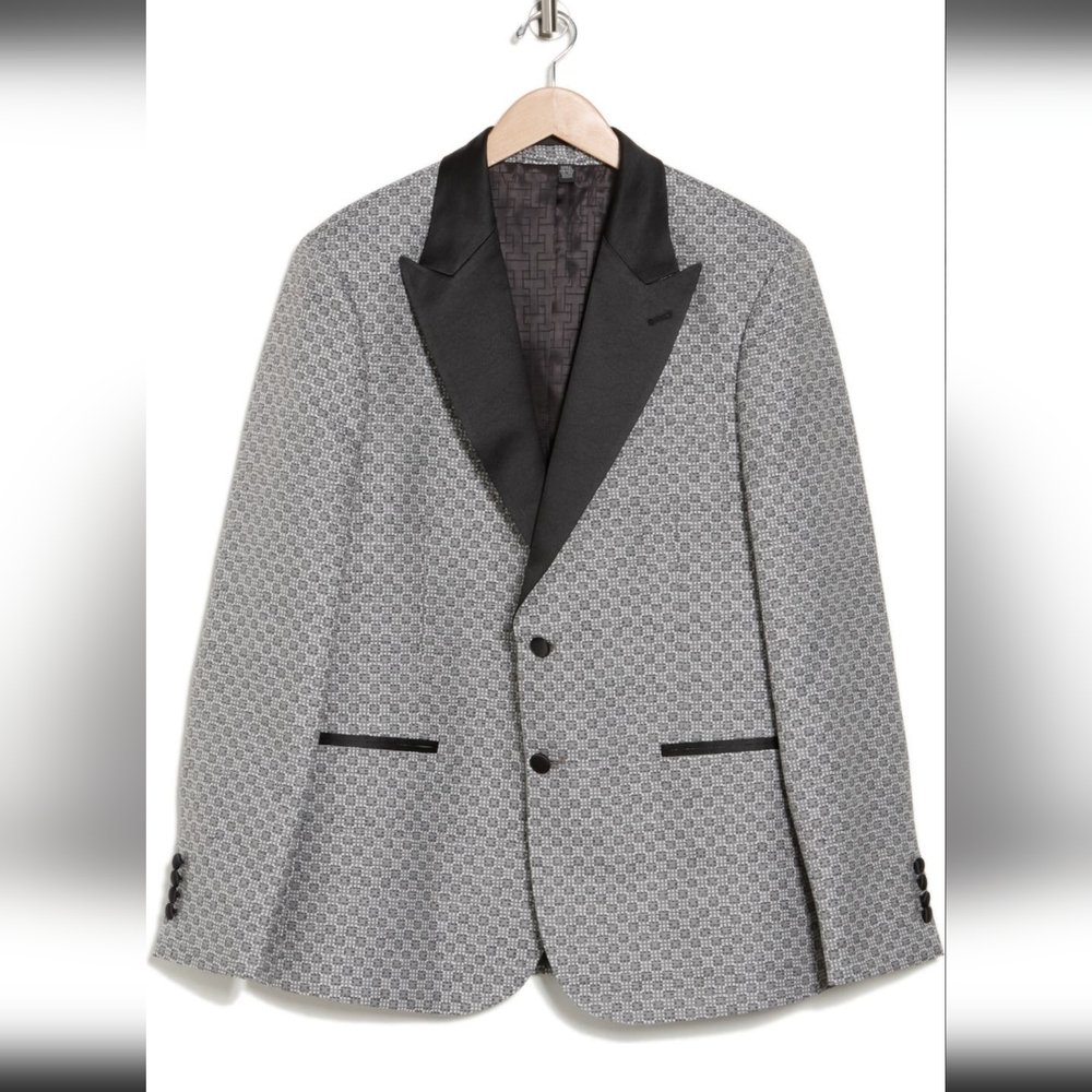 TED BAKER Jacquard check tuxedo jacket